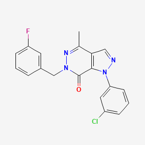 molecular formula C19H14ClFN4O B2434431 1-(3-chlorophenyl)-6-(3-fluorobenzyl)-4-methyl-1H-pyrazolo[3,4-d]pyridazin-7(6H)-one CAS No. 941884-34-0