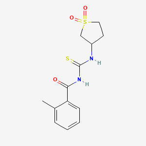 molecular formula C13H16N2O3S2 B2434437 N-[(1,1-dioxothiolan-3-yl)carbamothioyl]-2-methylbenzamide CAS No. 431075-48-8