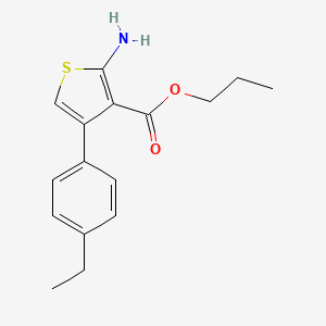 molecular formula C16H19NO2S B2434443 Propyl 2-amino-4-(4-ethylphenyl)thiophene-3-carboxylate CAS No. 351158-16-2