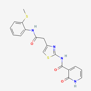 molecular formula C18H16N4O3S2 B2434444 N-(4-(2-((2-(甲硫基)苯基)氨基)-2-氧代乙基)噻唑-2-基)-2-氧代-1,2-二氢吡啶-3-甲酰胺 CAS No. 946258-24-8