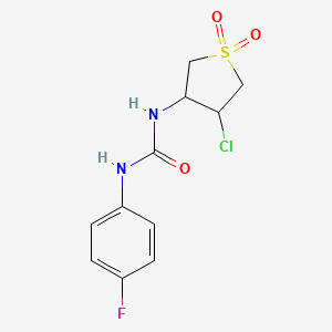 molecular formula C11H12ClFN2O3S B2434455 1-(4-氯-1,1-二氧化四氢噻吩-3-基)-3-(4-氟苯基)脲 CAS No. 946203-15-2