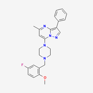 molecular formula C25H26FN5O B2434456 7-(4-(5-Fluoro-2-methoxybenzyl)piperazin-1-yl)-5-methyl-3-phenylpyrazolo[1,5-a]pyrimidine CAS No. 862197-58-8