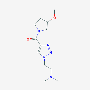molecular formula C12H21N5O2 B2434463 [1-[2-(Dimethylamino)ethyl]triazol-4-yl]-(3-methoxypyrrolidin-1-yl)methanone CAS No. 2137816-51-2
