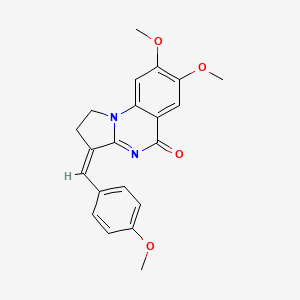 molecular formula C21H20N2O4 B2434464 (Z)-7,8-dimethoxy-3-(4-methoxybenzylidene)-2,3-dihydropyrrolo[1,2-a]quinazolin-5(1H)-one CAS No. 881560-95-8