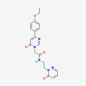 molecular formula C20H21N5O4 B2434465 2-(4-(4-乙氧苯基)-6-氧嘧啶-1(6H)-基)-N-(2-(6-氧吡哒嗪-1(6H)-基)乙基)乙酰胺 CAS No. 1171222-95-9