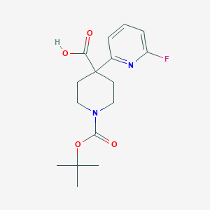 molecular formula C16H21FN2O4 B2434467 4-(6-氟吡啶-2-基)-1-[(2-甲基丙烷-2-基)氧羰基]哌啶-4-羧酸 CAS No. 2357831-08-2