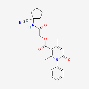 molecular formula C22H23N3O4 B2434471 [2-[(1-Cyanocyclopentyl)amino]-2-oxoethyl] 2,4-dimethyl-6-oxo-1-phenylpyridine-3-carboxylate CAS No. 1119383-63-9