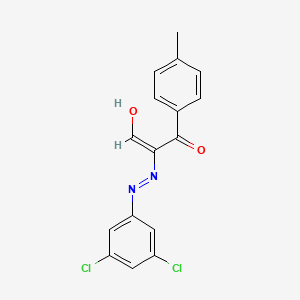 molecular formula C16H12Cl2N2O2 B2434475 (2E)-2-[2-(3,5-dichlorophenyl)hydrazin-1-ylidene]-3-(4-methylphenyl)-3-oxopropanal CAS No. 338400-38-7