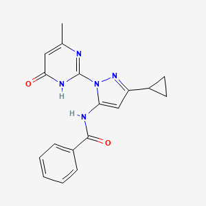 N-(3-cyclopropyl-1-(4-methyl-6-oxo-1,6-dihydropyrimidin-2-yl)-1H-pyrazol-5-yl)benzamide