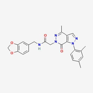 molecular formula C24H23N5O4 B2434480 N-(benzo[d][1,3]dioxol-5-ylmethyl)-2-(1-(2,4-dimethylphenyl)-4-methyl-7-oxo-1H-pyrazolo[3,4-d]pyridazin-6(7H)-yl)acetamide CAS No. 942009-36-1