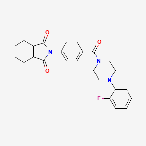 molecular formula C25H26FN3O3 B2434488 2-(4-(4-(2-fluorophenyl)piperazine-1-carbonyl)phenyl)hexahydro-1H-isoindole-1,3(2H)-dione CAS No. 695218-44-1