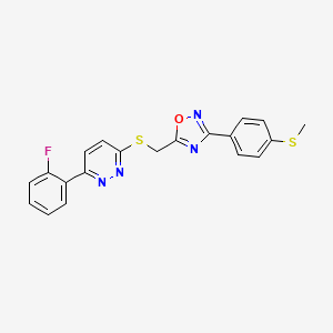 3-(2-Fluorophenyl)-6-[({3-[4-(methylthio)phenyl]-1,2,4-oxadiazol-5-yl}methyl)thio]pyridazine