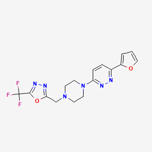 2-[[4-[6-(Furan-2-yl)pyridazin-3-yl]piperazin-1-yl]methyl]-5-(trifluoromethyl)-1,3,4-oxadiazole