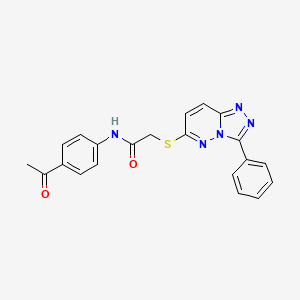 molecular formula C21H17N5O2S B2434507 N-(4-acetylphenyl)-2-((3-phenyl-[1,2,4]triazolo[4,3-b]pyridazin-6-yl)thio)acetamide CAS No. 852372-61-3