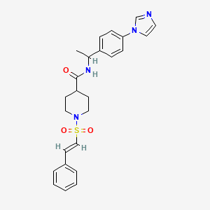 molecular formula C25H28N4O3S B2434510 N-[1-(4-imidazol-1-ylphenyl)ethyl]-1-[(E)-2-phenylethenyl]sulfonylpiperidine-4-carboxamide CAS No. 878465-68-0