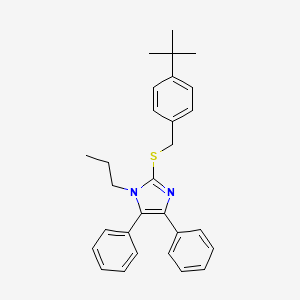 molecular formula C29H32N2S B2434511 2-{[4-(tert-butyl)benzyl]sulfanyl}-4,5-diphenyl-1-propyl-1H-imidazole CAS No. 339277-19-9