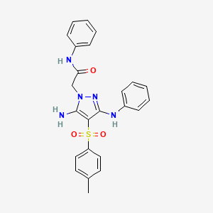 molecular formula C24H23N5O3S B2434515 2-(5-amino-3-(phenylamino)-4-tosyl-1H-pyrazol-1-yl)-N-phenylacetamide CAS No. 2034454-89-0