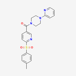 molecular formula C22H22N4O3S B2434520 (4-(Pyridin-2-yl)piperazin-1-yl)(6-tosylpyridin-3-yl)methanone CAS No. 1286697-31-1