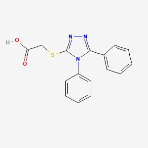 molecular formula C16H13N3O2S B2434522 [(4,5-Diphenyl-4H-1,2,4-triazol-3-yl)thio]essigsäure CAS No. 54559-45-4