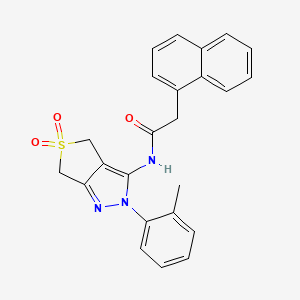 molecular formula C24H21N3O3S B2434524 N-(5,5-dioxido-2-(o-tolyl)-4,6-dihydro-2H-thieno[3,4-c]pyrazol-3-yl)-2-(naphthalen-1-yl)acetamide CAS No. 681266-45-5