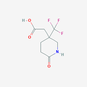 molecular formula C8H10F3NO3 B2434526 2-[6-Oxo-3-(trifluoromethyl)piperidin-3-yl]acetic acid CAS No. 2377032-89-6