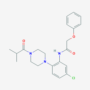 molecular formula C22H26ClN3O3 B243453 N-[5-chloro-2-(4-isobutyryl-1-piperazinyl)phenyl]-2-phenoxyacetamide 