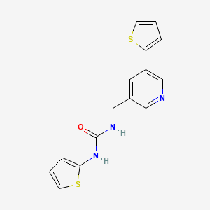 molecular formula C15H13N3OS2 B2434533 1-(Thiophen-2-yl)-3-((5-(thiophen-2-yl)pyridin-3-yl)methyl)urea CAS No. 2034486-48-9