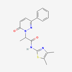 molecular formula C18H18N4O2S B2434537 N-(4,5-dimethylthiazol-2-yl)-2-(6-oxo-3-phenylpyridazin-1(6H)-yl)propanamide CAS No. 1235639-23-2