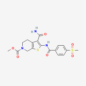 methyl 3-carbamoyl-2-(4-(methylsulfonyl)benzamido)-4,5-dihydrothieno[2,3-c]pyridine-6(7H)-carboxylate
