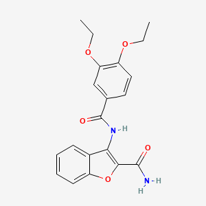 molecular formula C20H20N2O5 B2434539 3-(3,4-二乙氧基苯甲酰胺基)苯并呋喃-2-甲酰胺 CAS No. 898373-20-1