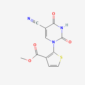 molecular formula C11H7N3O4S B2434540 2-[5-氰基-2,4-二氧代-3,4-二氢-1(2H)-嘧啶基]-3-噻吩甲酸甲酯 CAS No. 338750-51-9