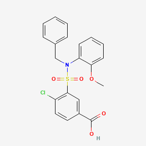 molecular formula C21H18ClNO5S B2434549 3-[Benzyl(2-methoxyphenyl)sulfamoyl]-4-chlorobenzoic acid CAS No. 565166-97-4