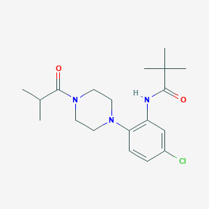 molecular formula C19H28ClN3O2 B243455 N-[5-chloro-2-(4-isobutyryl-1-piperazinyl)phenyl]-2,2-dimethylpropanamide 