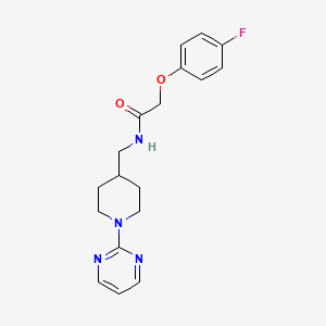 molecular formula C18H21FN4O2 B2434550 2-(4-fluorophenoxy)-N-((1-(pyrimidin-2-yl)piperidin-4-yl)methyl)acetamide CAS No. 1234893-50-5
