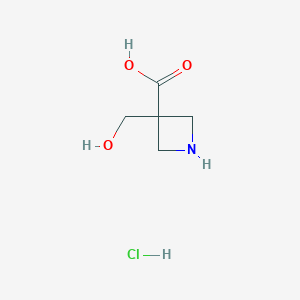 molecular formula C5H10ClNO3 B2434551 Acide 3-(hydroxyméthyl)azétidine-3-carboxylique ; chlorhydrate CAS No. 2551118-37-5