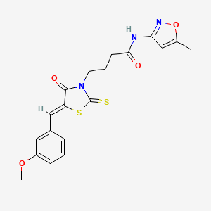 4-[(5Z)-5-[(3-methoxyphenyl)methylidene]-4-oxo-2-sulfanylidene-1,3-thiazolidin-3-yl]-N-(5-methyl-1,2-oxazol-3-yl)butanamide