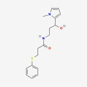 molecular formula C17H22N2O2S B2434553 N-(3-hydroxy-3-(1-methyl-1H-pyrrol-2-yl)propyl)-3-(phenylthio)propanamide CAS No. 1787880-53-8