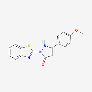 molecular formula C17H13N3O2S B2434554 1-(1,3-苯并噻唑-2-基)-3-(4-甲氧基苯基)-1H-吡唑-5-醇 CAS No. 431074-72-5