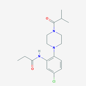 molecular formula C17H24ClN3O2 B243456 N-[5-chloro-2-(4-isobutyryl-1-piperazinyl)phenyl]propanamide 