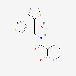 N-(2-hydroxy-2-(thiophen-2-yl)-2-(thiophen-3-yl)ethyl)-1-methyl-2-oxo-1,2-dihydropyridine-3-carboxamide