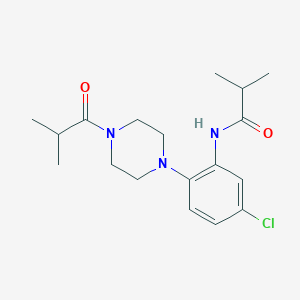 molecular formula C18H26ClN3O2 B243457 N-[5-chloro-2-(4-isobutyryl-1-piperazinyl)phenyl]-2-methylpropanamide 