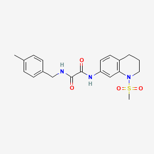 molecular formula C20H23N3O4S B2434570 N-[(4-甲基苯基)甲基]-N'-(1-甲基磺酰基-3,4-二氢-2H-喹啉-7-基)草酰胺 CAS No. 941940-19-8