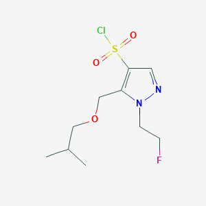 molecular formula C10H16ClFN2O3S B2434571 1-(2-fluoroethyl)-5-(isobutoxymethyl)-1H-pyrazole-4-sulfonyl chloride CAS No. 1856020-11-5