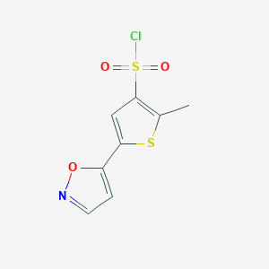 molecular formula C8H6ClNO3S2 B2434575 5-(5-Isoxazolyl)-2-methyl-3-thiophenesulfonyl chloride CAS No. 1282484-31-4