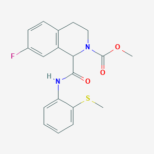 molecular formula C19H19FN2O3S B2434576 methyl 7-fluoro-1-((2-(methylthio)phenyl)carbamoyl)-3,4-dihydroisoquinoline-2(1H)-carboxylate CAS No. 1396576-16-1