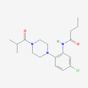 molecular formula C18H26ClN3O2 B243458 N-[5-chloro-2-(4-isobutyryl-1-piperazinyl)phenyl]butanamide 