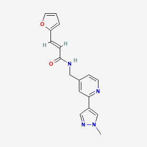 (E)-3-(furan-2-yl)-N-((2-(1-methyl-1H-pyrazol-4-yl)pyridin-4-yl)methyl)acrylamide