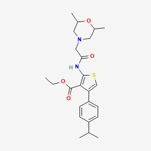 molecular formula C24H32N2O4S B2434582 Ethyl 2-(2-(2,6-dimethylmorpholino)acetamido)-4-(4-isopropylphenyl)thiophene-3-carboxylate CAS No. 379245-94-0
