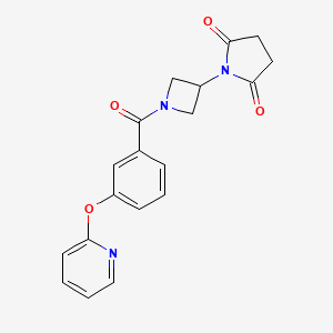 molecular formula C19H17N3O4 B2434585 1-(1-(3-(Pyridin-2-yloxy)benzoyl)azetidin-3-yl)pyrrolidine-2,5-dione CAS No. 2034381-39-8