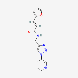 molecular formula C15H13N5O2 B2434587 (E)-3-(呋喃-2-基)-N-((1-(吡啶-3-基)-1H-1,2,3-三唑-4-基)甲基)丙烯酰胺 CAS No. 2035022-00-3